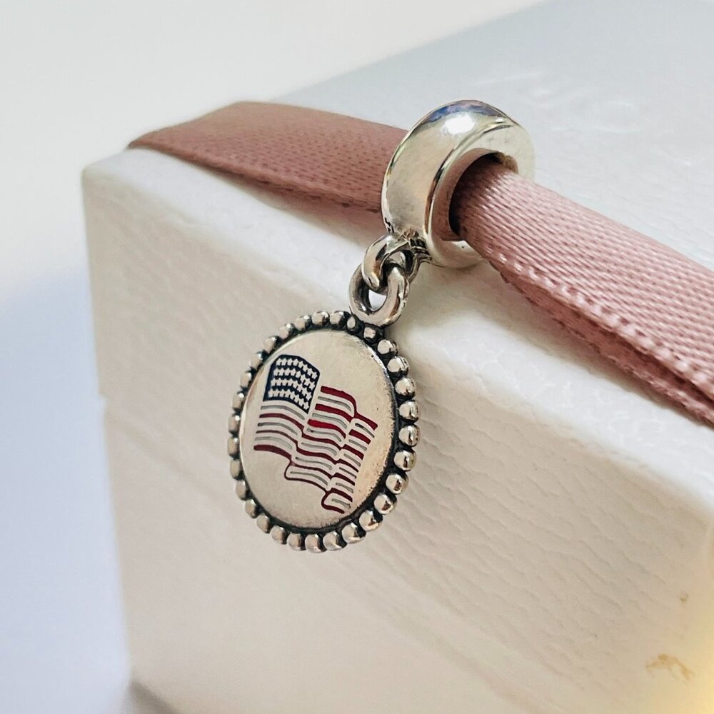 Pandora the Stars and the Stripes, The American flag, Dangle Charm Pendant